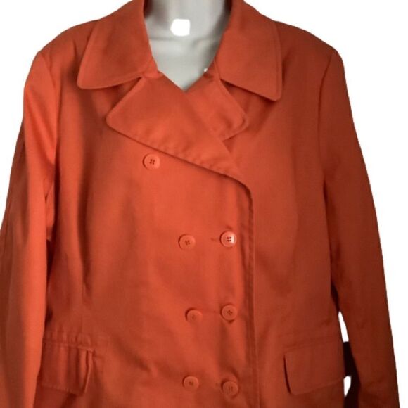 JESSICA DOUBLE BREASTED ORANGE JACKET SIZE LARGE (14-16) - Picture 2 of 9